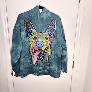 The Mountain Teal Dog Hoodie Size Medium Unisex